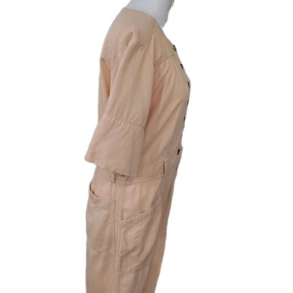 Madewell Womens Top-Stitched Coverall Jumpsuit Blush Short Sleeve Utility Size 0 - Picture 14 of 14